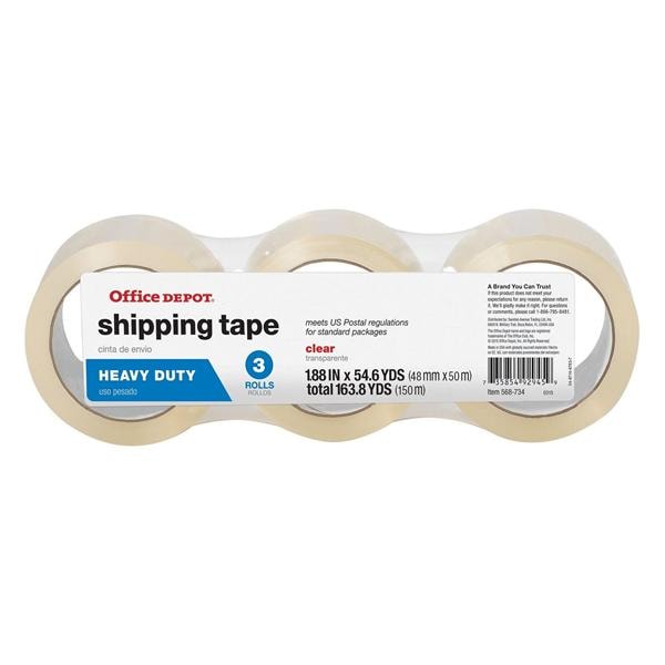 Shipping Tape Heavy-Duty 1.89 in x 54.6 Yd Clear 3/Pk