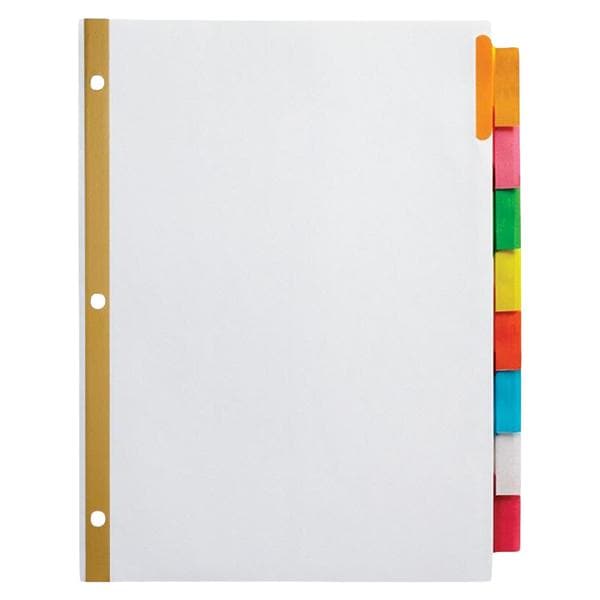 Insertable Dividers With Big Tabs White Assorted Colors 8-Tab 8/Pk