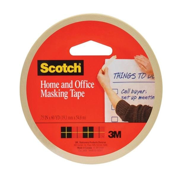 Scotch Stationery Masking Tape 3/4 in x 2160 in 3/Pack 3/Pk