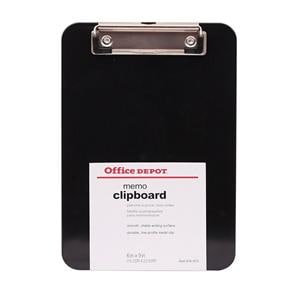 Office Depot Brand Black Economy Clipboard 6" x 9" Memo Size Ea