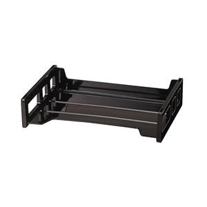 Ribbed Bottom Stackable Letter Tray Black Ea