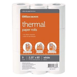 Thermal Paper Rolls 2 1/4 in x 85 ft White 9/Pk