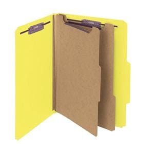 Classification Folder 2 Dividers Letter Size Yellow 10/Pack 10/Bx