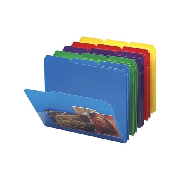 Smead Poly Colored File Folders With Slash Pocket