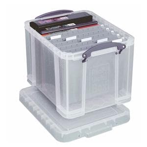 Plastic Storage Box 32 Liters 19 in x 14 in x 12 in Clear Ea