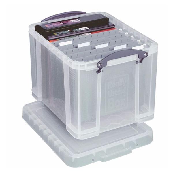 Plastic Storage Box 32 Liters 19 in x 14 in x 12 in Clear Ea
