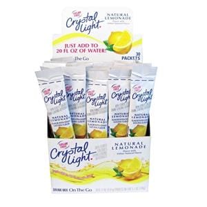 Crystal Light On The Go Mix Sticks Lemon Box Of 30 Packets Ea