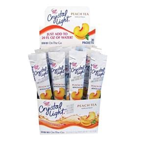 Crystal Light On The Go Mix Sticks Peach Tea Box Of 30 Packets Ea