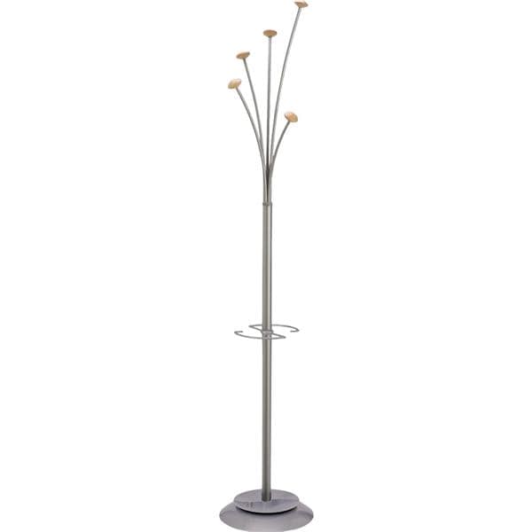 Alba Festival 5-Peg Coat Stand Silver/Cherry 5 Pegs Ea