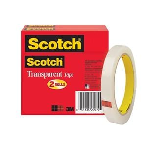 Scotch Transparent Tape 3 in Core 1/2 in x 2592 in 2/Pack 2/Pk