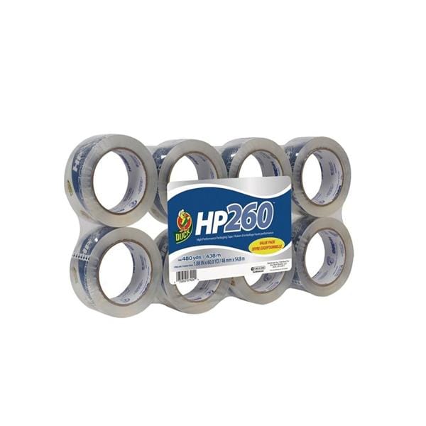 Duck HP260 Packaging Tape 1 7/8 in x 60 Yd Clear 8/Pack 8/Pk