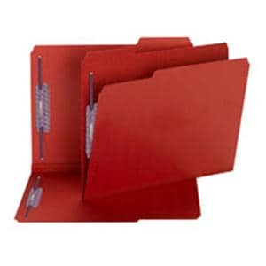 Fastener Folder Coated Fastener Ltr Sz 1/3 Cut Bright Red 25/Box 25/Pk