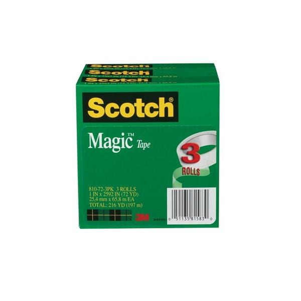 Scotch Magic 810 Tape 1 in x 216 ft 3/Pack 3/Pk