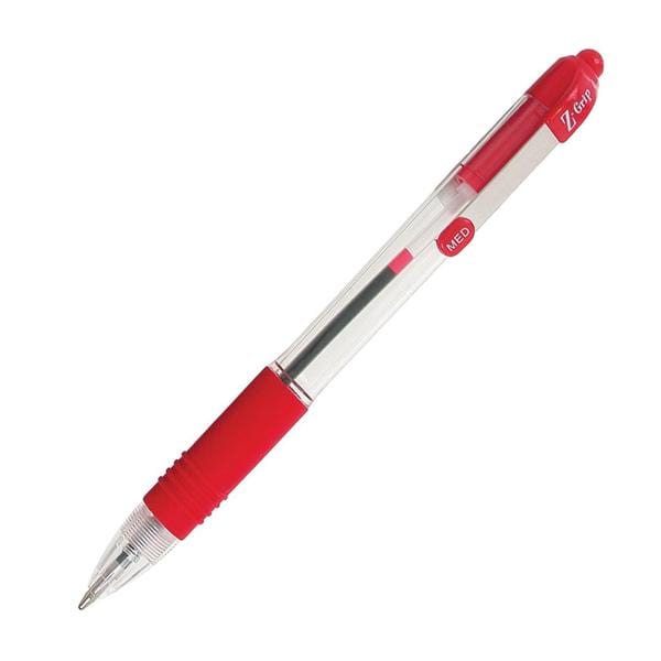 Z-Grip Ballpoint Pen Medium Point 1.0 mm Red 12/Pack 12/Pk