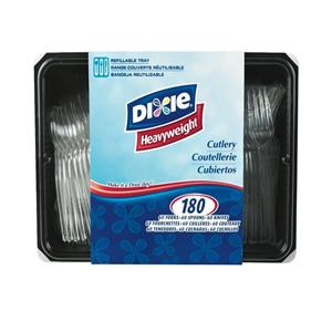 Dixie Heavyweight Plastic Variety Cutlery Clear 180/Box 180/Bx