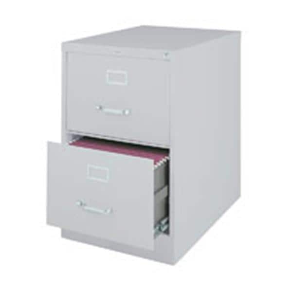26.5 in Vertical Legal-Size File Cabinet 2 Drawers Light Gray Ea