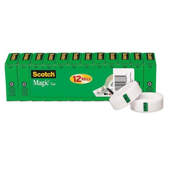 Scotch Magic 810 Tape 3/4 in x 1000 in 12/Pack Rolls 12/Pk