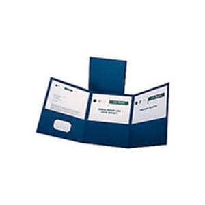 Oxford Tri-Fold Executive Pocket Folders Letter Size Blue 20/Pack 20/Bx