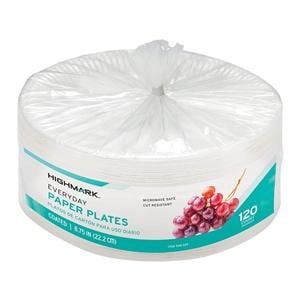 Highmark Everyday 8.75" in White Paper Plates 120/Pk