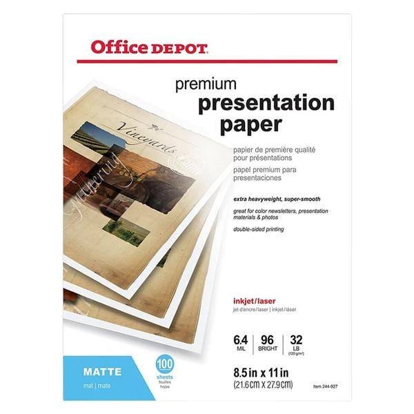 2-Sided Presentation Paper Matte 8.5 in x 11 in 100/Pack 100/Pk