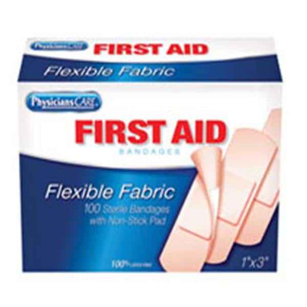 Physician fts Care Latex-Free Fabric Bandages 1 in x 3 in 100/Bx