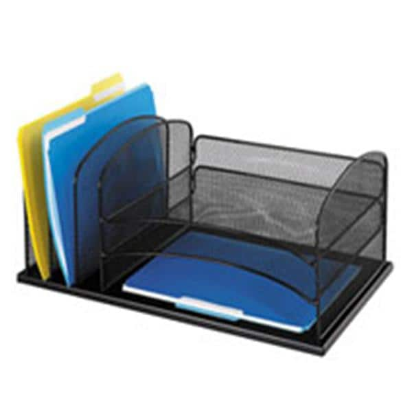 Horizontal Mesh Desk Organizer 8.25 in x 19.5 in x 11.5 in Black Ea