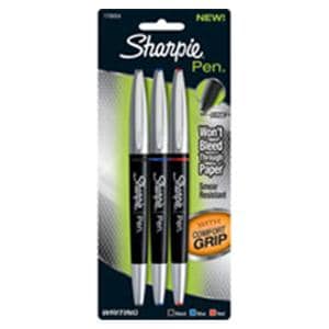 Sharpie Soft-Grip Pen Fine Point 0.3 mm Assorted 3/Pack 3/Pk