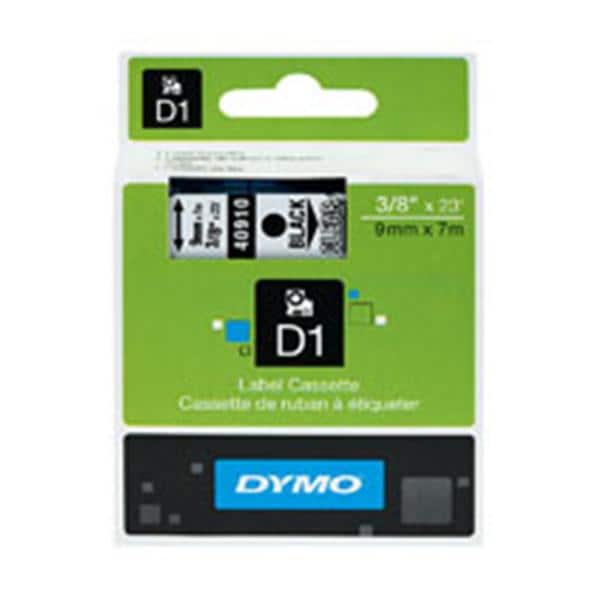 DYMO D1 40910 Black-On-Clear Tape 0.38" x 23' Ea