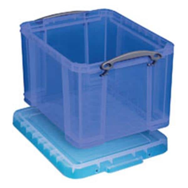 Plastic Storage Box 32 Liters 19 in x 14 in x 12 in Blue Ea