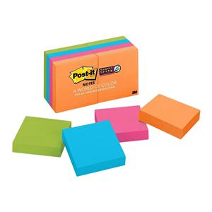 Post-it 2 in x 2 in Sticky Note Jewel Pop 90 Note/Pad 8/Pack 8Pad/Pk