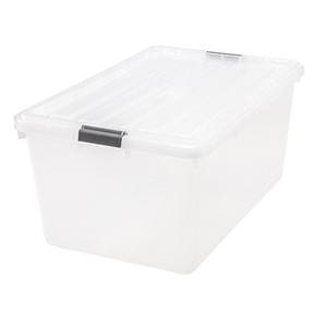 Plastic Storage Box 68 Qt 26 1/8 in x 17.5 in x 11 7/8 in Clear Ea