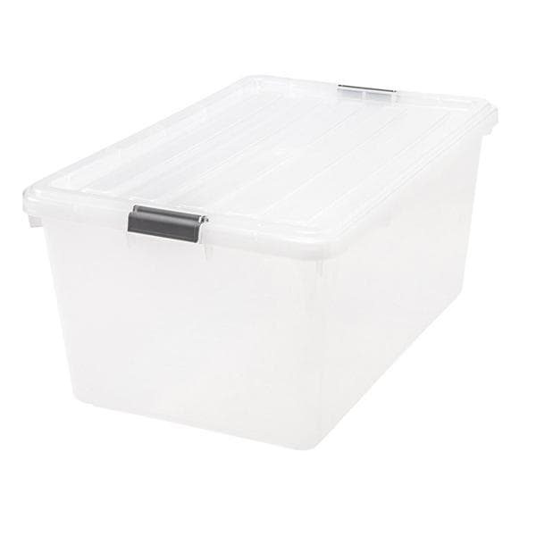 Plastic Storage Box 68 Qt 26 1/8 in x 17.5 in x 11 7/8 in Clear Ea
