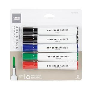 Low-Odor Dry-Erase Markers Chisel Point Assorted 4/Pk