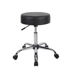 Boss Medical Stool 27 in x 25 in x 25 in Black/Chrome Backless Ea