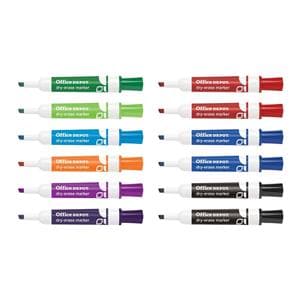 Low-Odor Dry-Erase Markers Chisel Point Assorted Colors 12/Pack 12/Pk