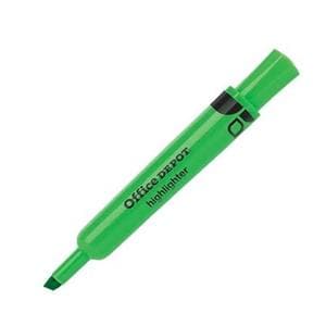 Chisel-Tip Highlighter Plastic Fl Green 12/Pk