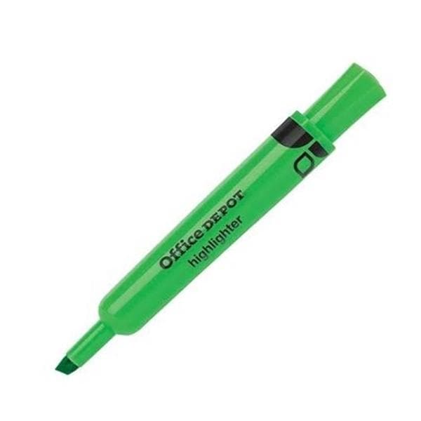 Chisel-Tip Highlighter Plastic Fl Green 12/Pk