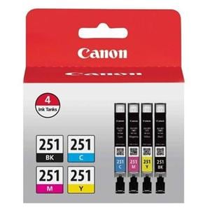 Canon CLI-251 Black/Color Ink Cartridges 4/Pack Ea