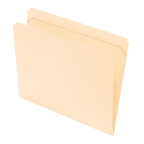 Tab File Folder Straight Cut Letter Size Manila 100/Pack 100/Bx