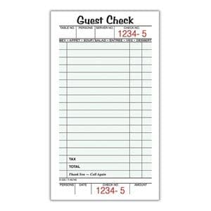 Guest Check Books 1-Part 50/Pad 10/Pack 10/Pk