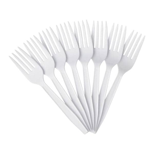 Highmark Medium-Size Plastic Forks White 1000/Box 1000/Bx