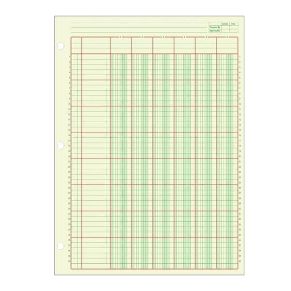 Adams Analysis Pad Green 100 Pages 6 Column 8.5 in x 11 in Ea