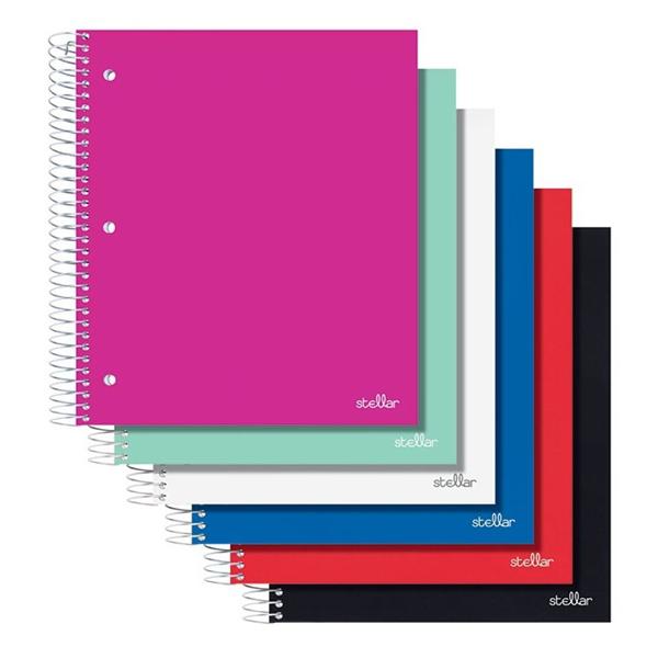 Stellar Notebook 8.5 in x 11 in College Ruled Assorted 200 Sheets Ea