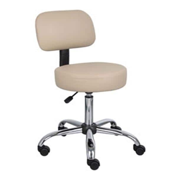 Boss Medical Stool With Back 27 in x 17 in x 25 in Beige/Chrome Ea