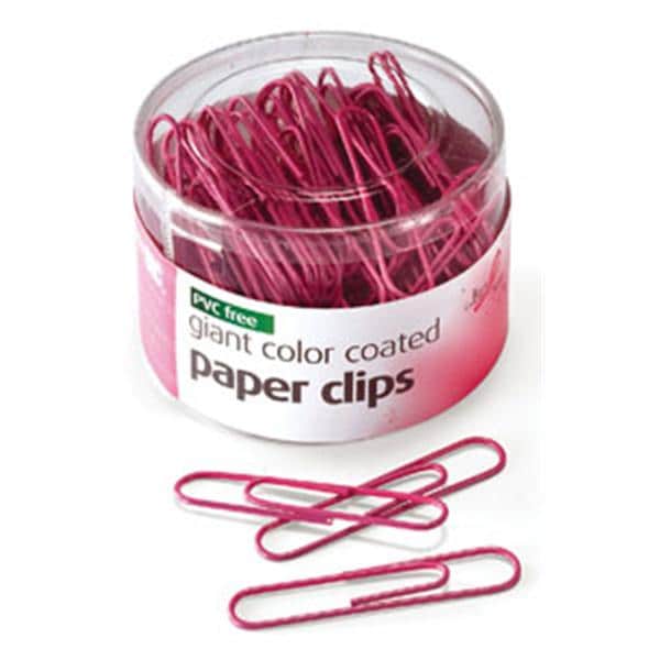 OIC Breast Cancer Awareness Jumbo Paper Clips 2 in Pink 80/Tub 80/Pk