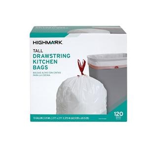 Trash Bags Drawstring White 13 Gal 120/Bx 120/Bx