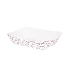 Boardwalk Paper Food Baskets 1lb Capacity Red/White 1000/Cr