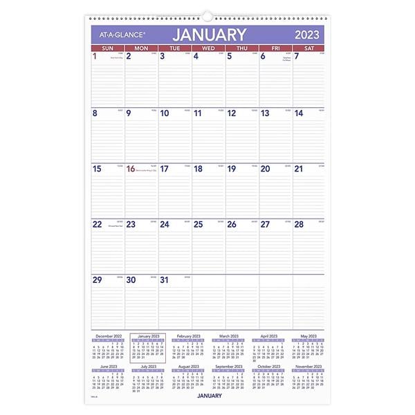 AT-A-GLANCE Monthly 2023 RY Wall Calendar, Large, 20x30" Ea