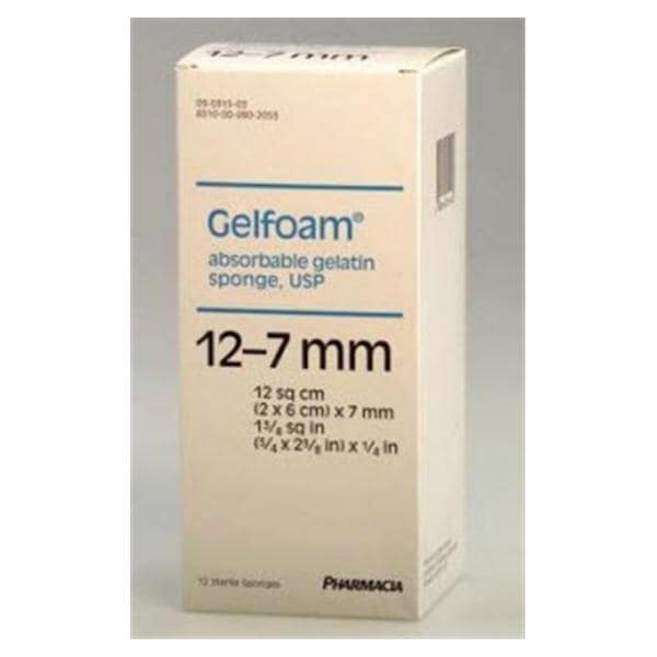 Gelfoam Hemostatic Gelatin Sponge Size 12-7mm