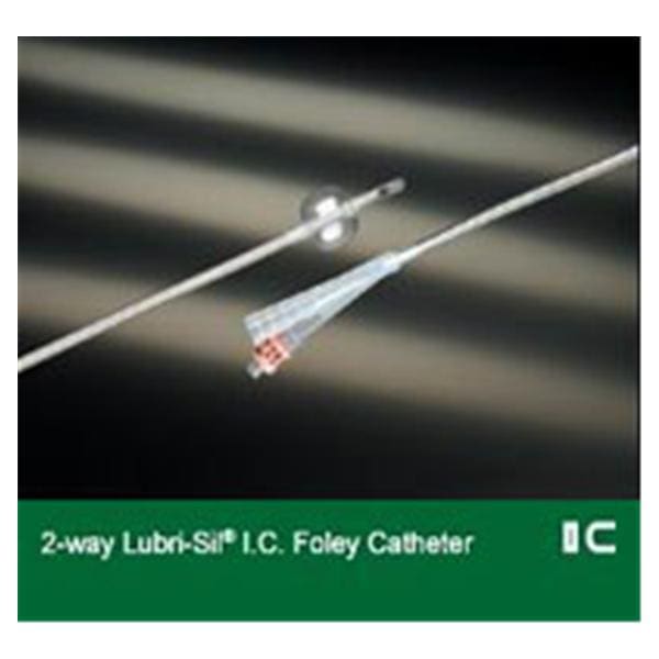 Lubri-Sil 2-Way Foley Catheter Straight 100% Silicone/Hydrogel Coating 24Fr